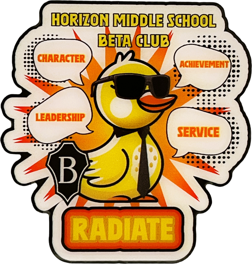Custom National Beta Pin for Horizon Middle School Beta Radiate