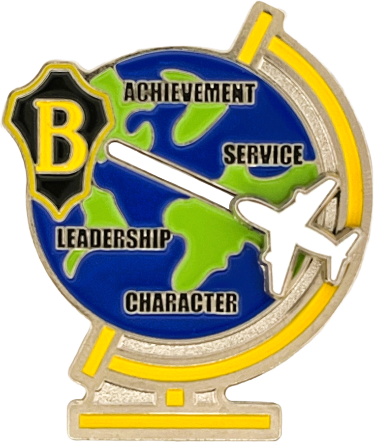 Custom National Beta Pin for Larue Middle School Beta - Globe