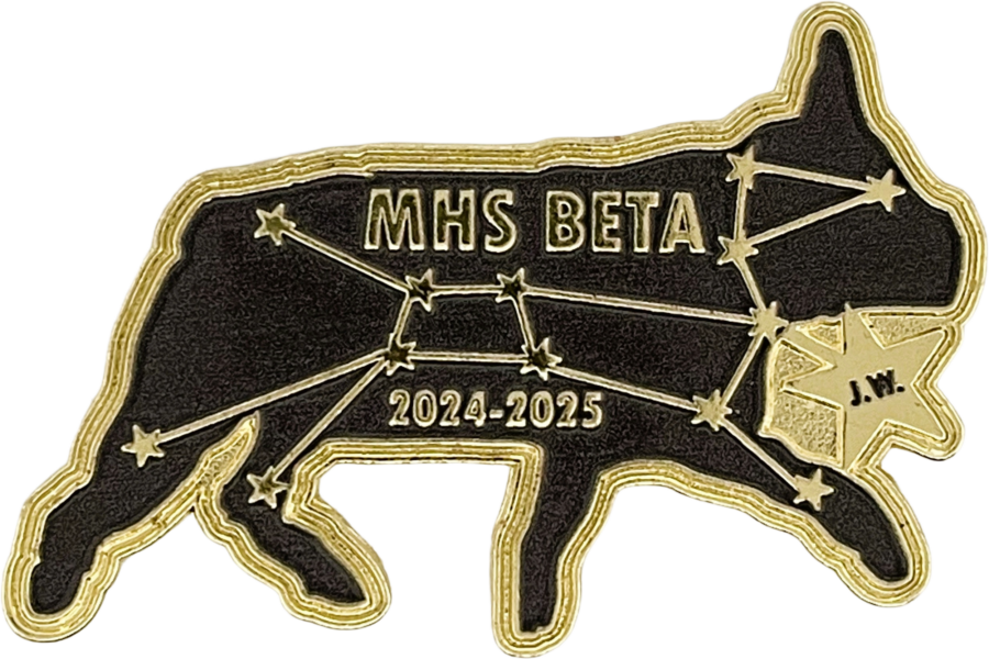 Custom National Beta Pin for MHS Beta Club Dog