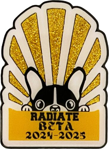 Beta Pin Examples - Altha Public School Beta Club Photoscreen Offset Printed Pin with Glitter