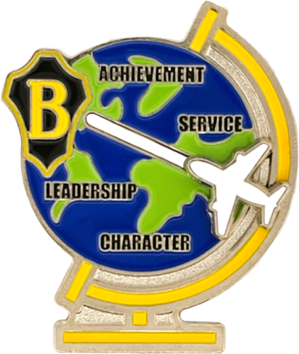 Custom Beta Club Pins - Larue Middle School Beta - Globe